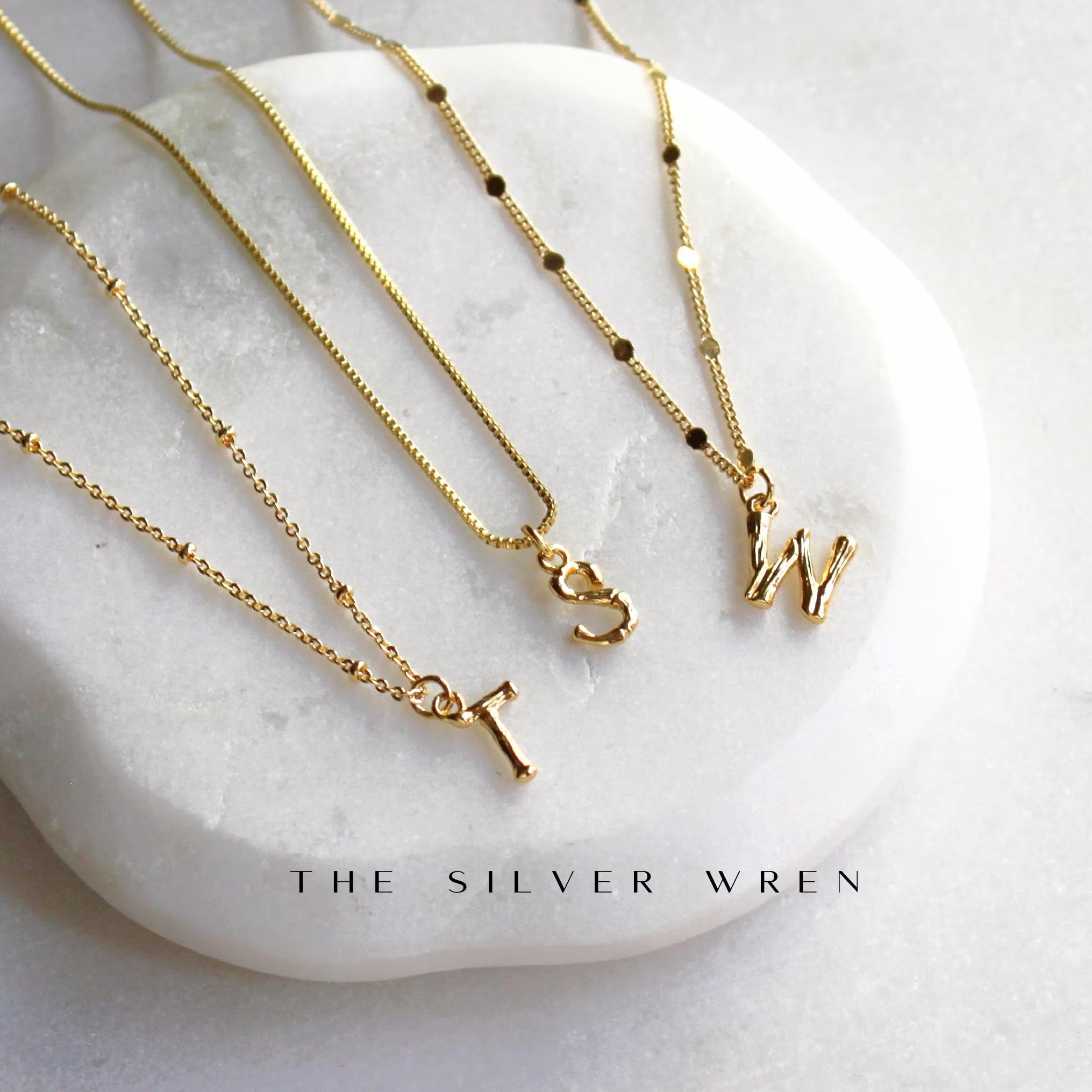 Bamboo Initial Charms in Gold Bamboo Initial Charms in Gold