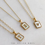 Mother of Pearl Initial Necklace