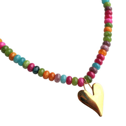 Celine Heart Beaded Necklace