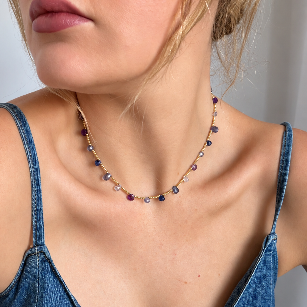 Violet Mist Gemstone Layering Necklace