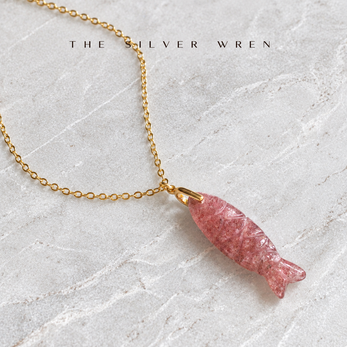 Gemstone Fish Pendant Necklace