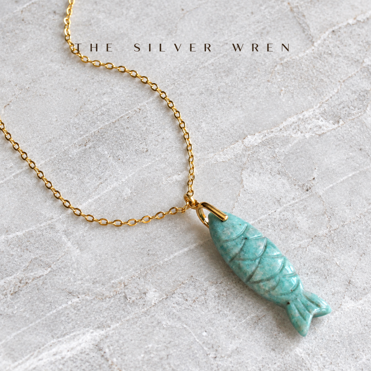 Gemstone Fish Pendant Necklace