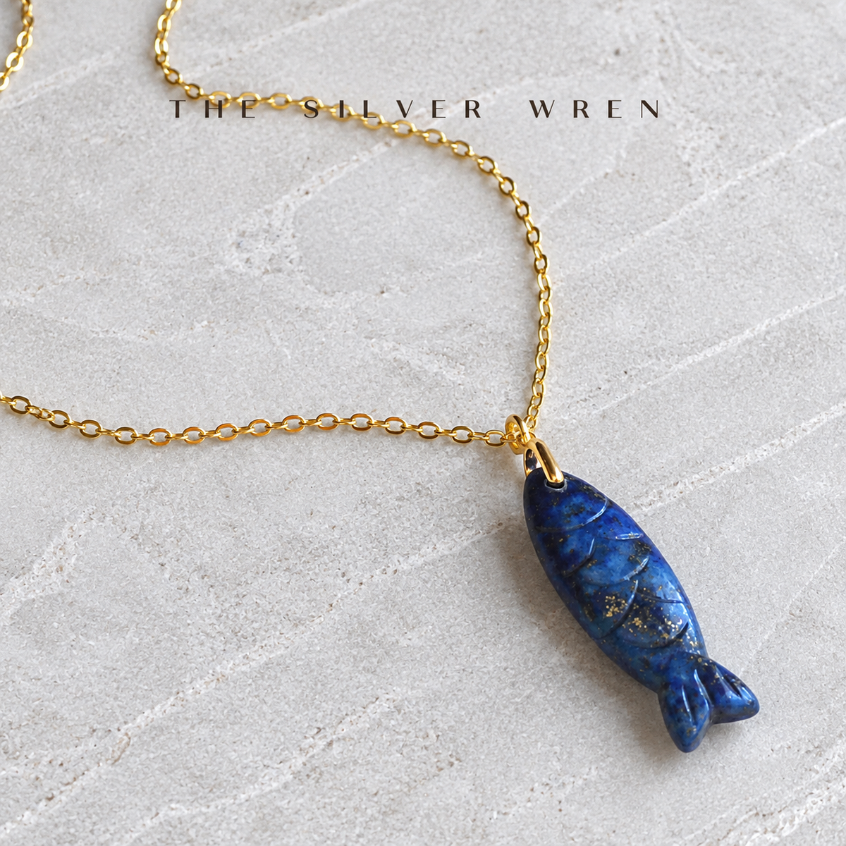 Gemstone Fish Pendant Necklace