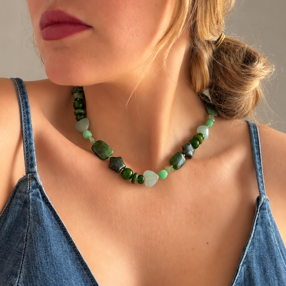 Wild Fern Gemstone Layering Necklace