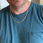Men's 4mm Figaro Gold Chain Necklace