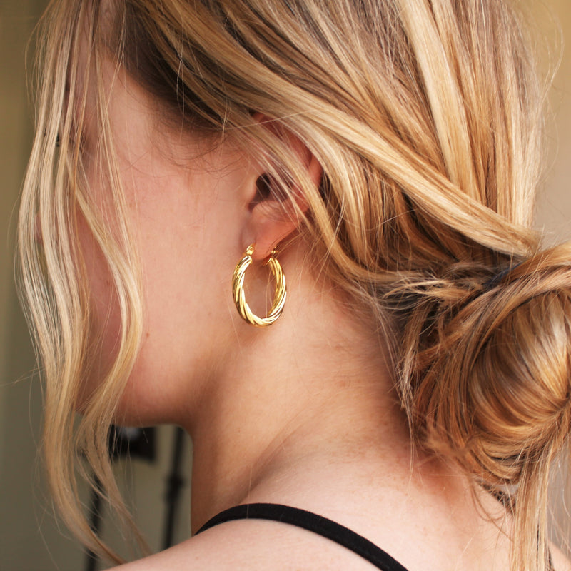 Oval Chunky Gold Hoops