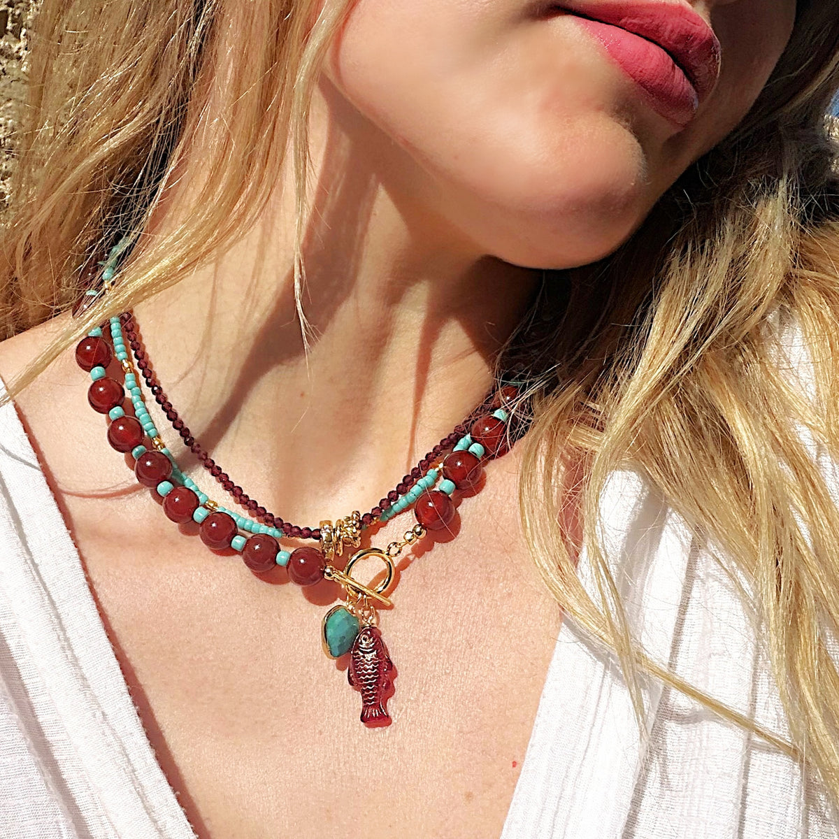 Coti Carnelian Toggle Necklace