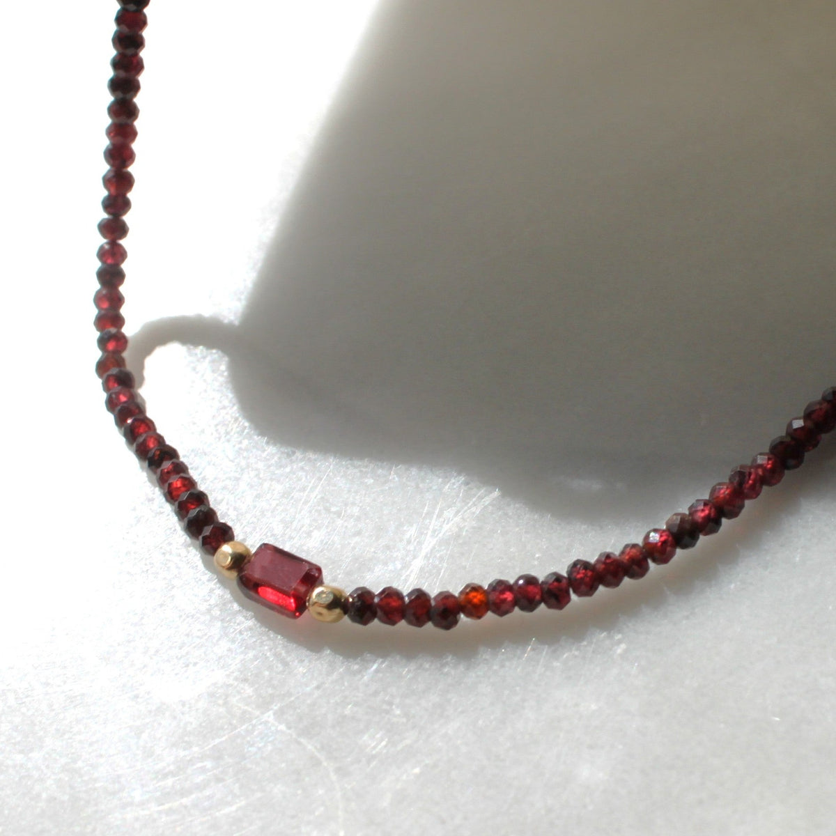 Jules Beaded Garnet Necklace