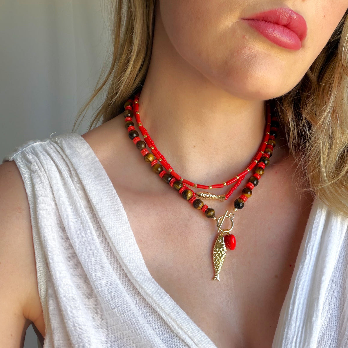 Ember Tiger's Eye Toggle Necklace
