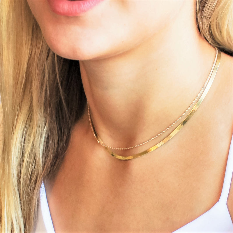 Olga 3mm Herringbone Necklace