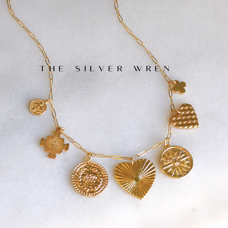 Chunky Gold Multi Charm Necklace