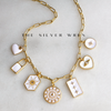 White Multi Charm Necklace