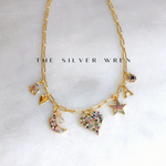 Jeweled Multi Charm Necklace