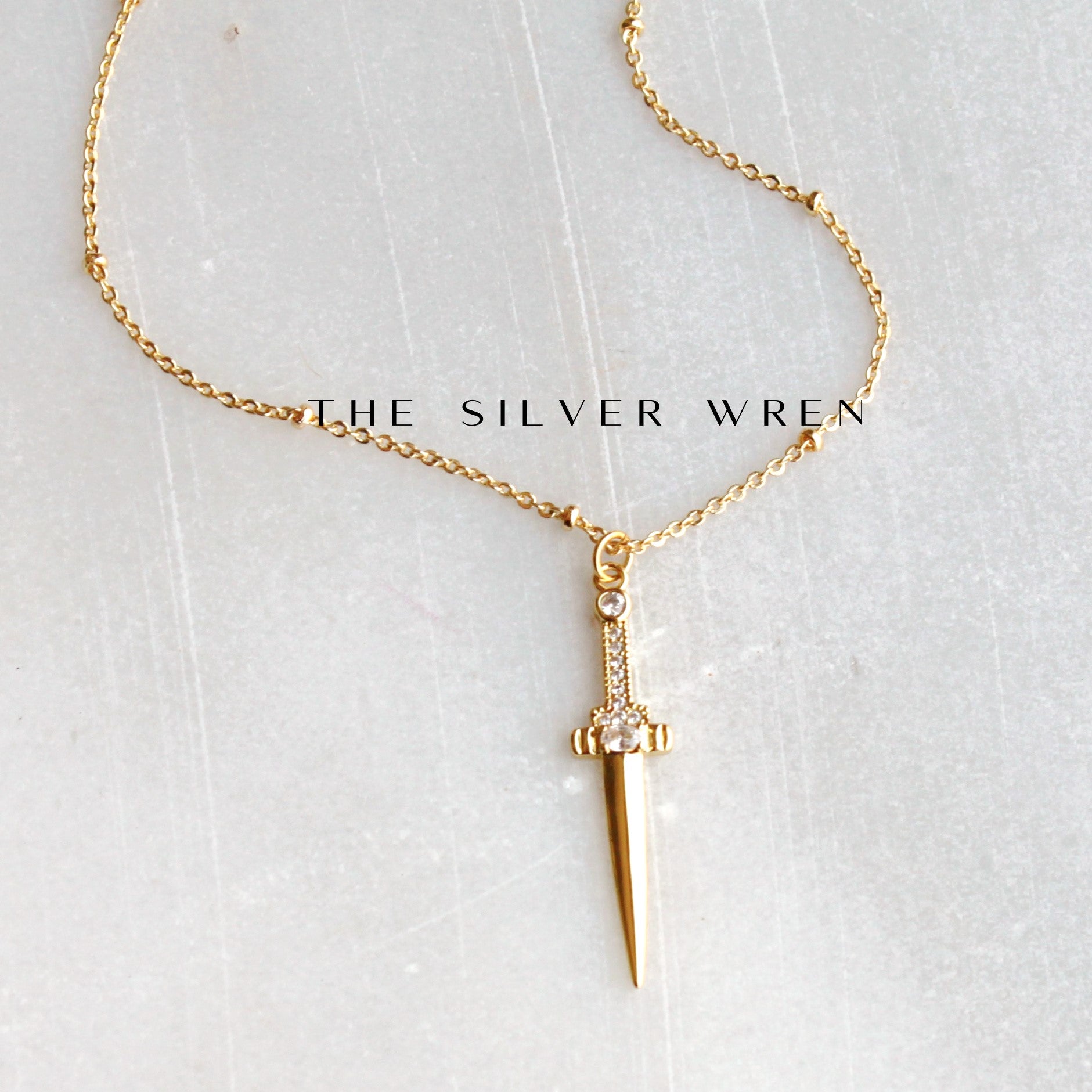 ⑳Hearting Sword Pendant W チェーン付き 真鍮 Gold Sword Pendant Necklace – The Silver Wren