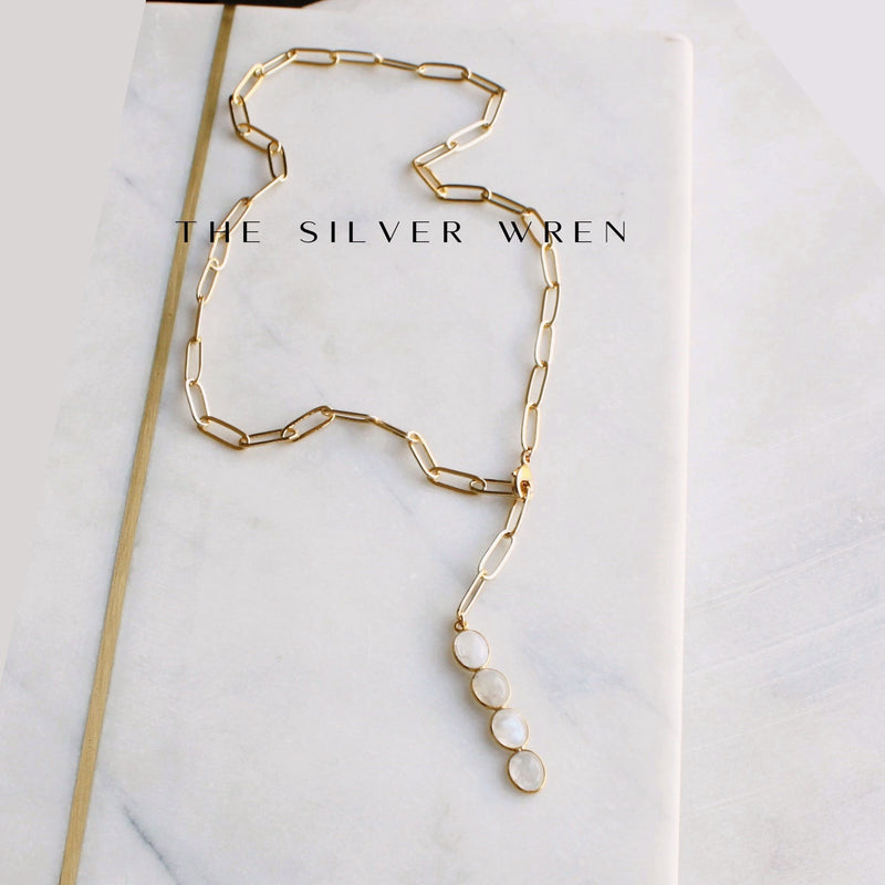 Orla Moonstone Lariat Necklace