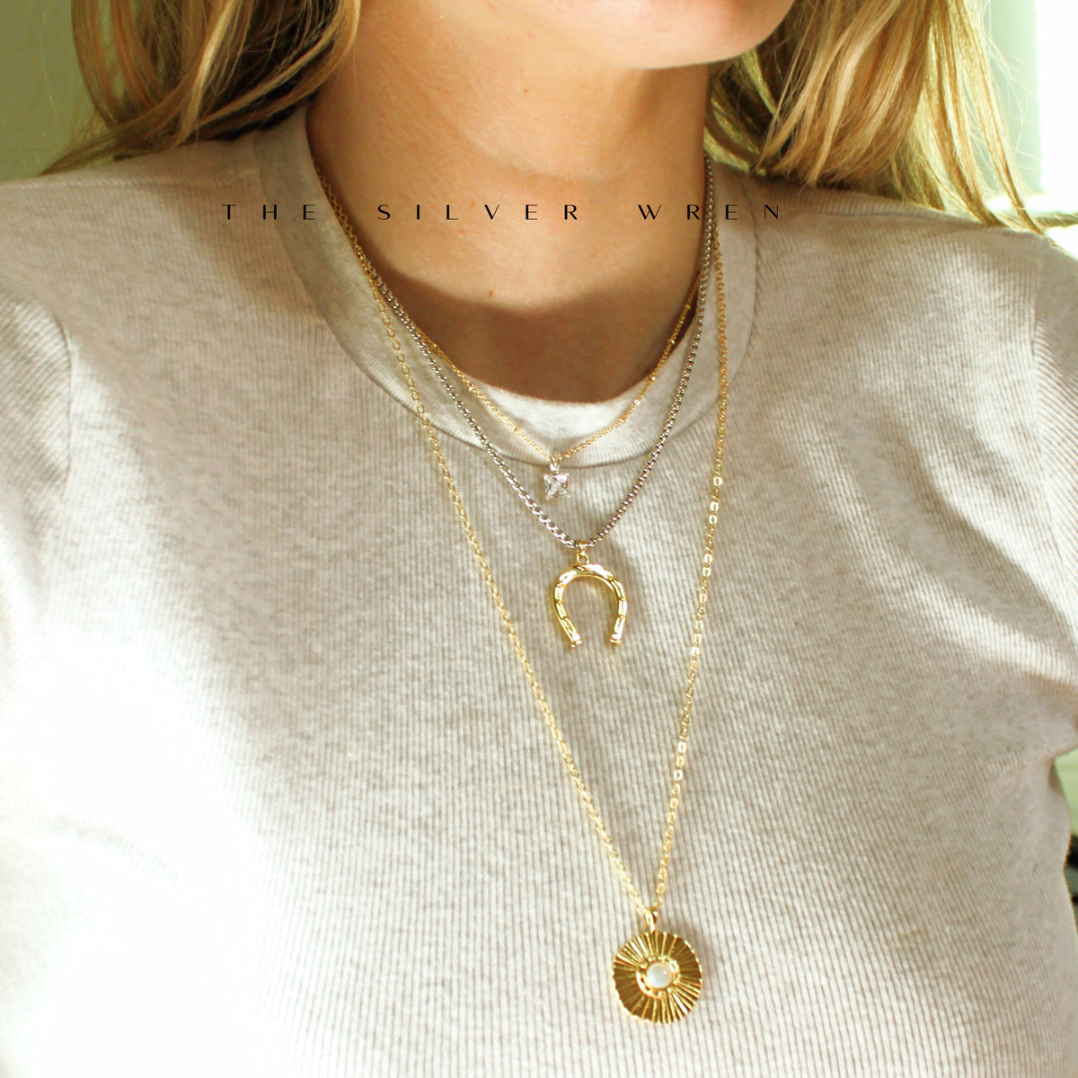 Gold Burst Pendant Necklace