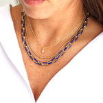 Navy Chunky Gold Chain