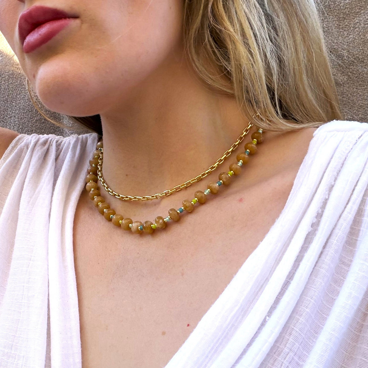 Saddle Stone Candy Necklace