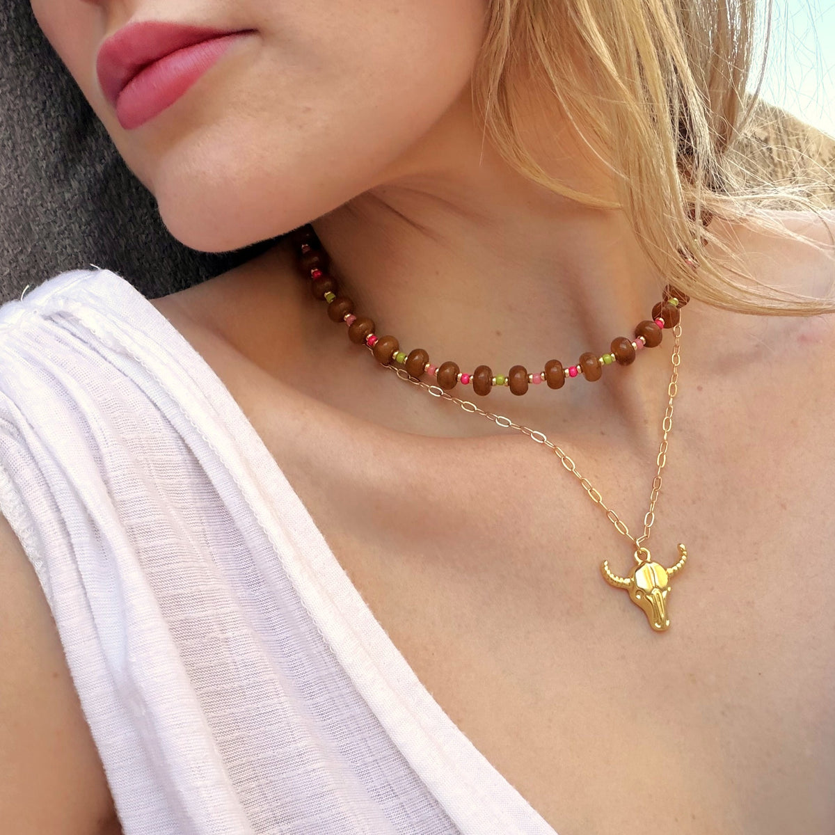 Saddle Stone Candy Necklace