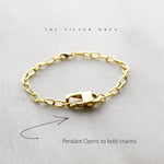 Poema Charm Holder Gold Chain Bracelet