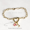 Heart Charm Holder Gold Chain Bracelet