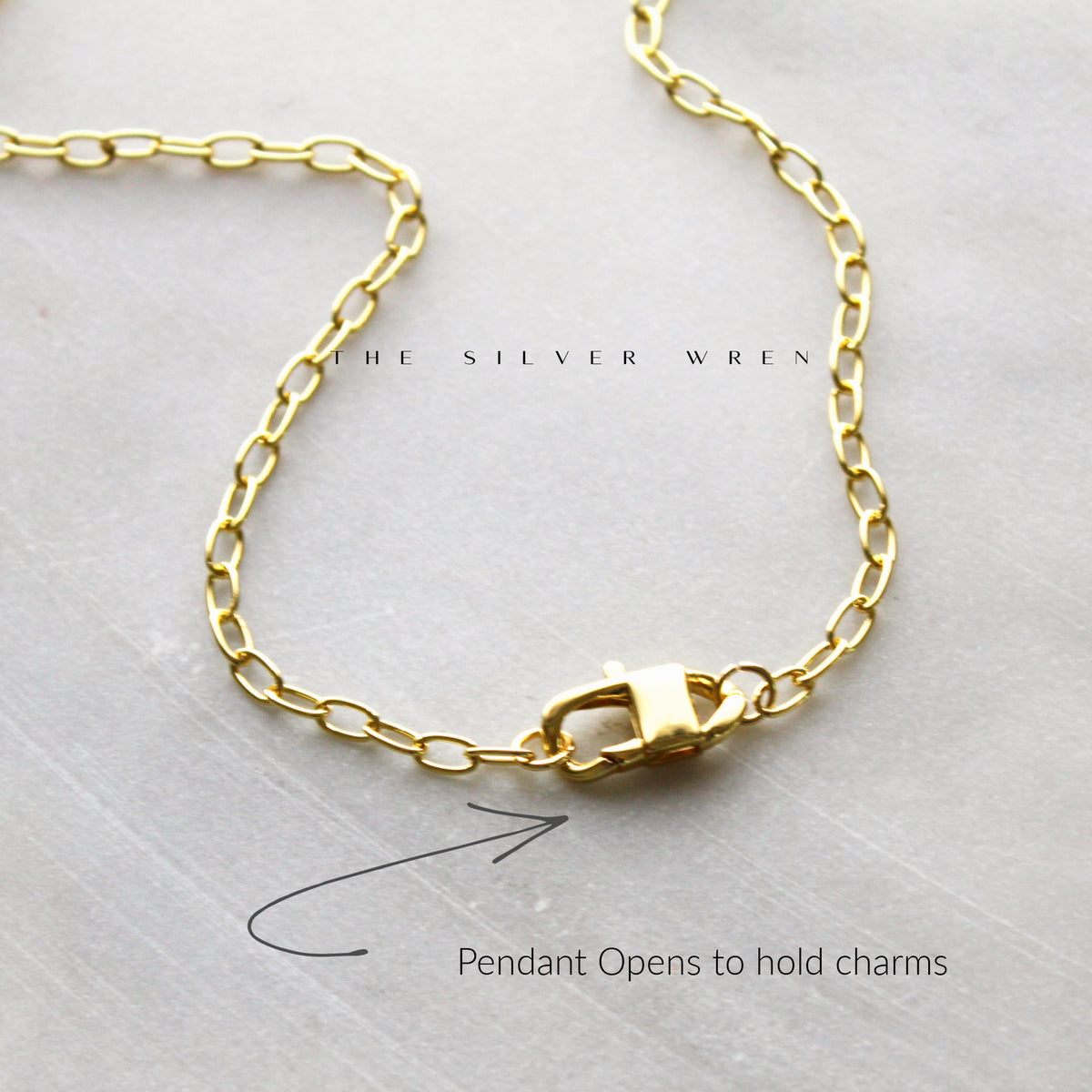 Poema Gold Charm Holder Necklace