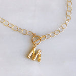 Bamboo Letter Chunky Necklace