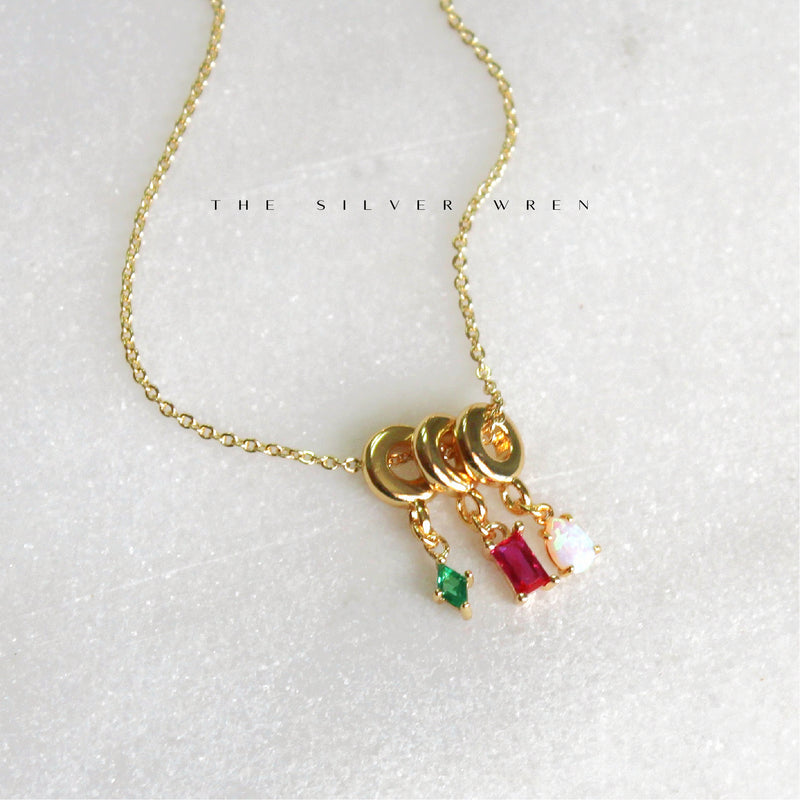 Dainty Birthstone Charm Necklace