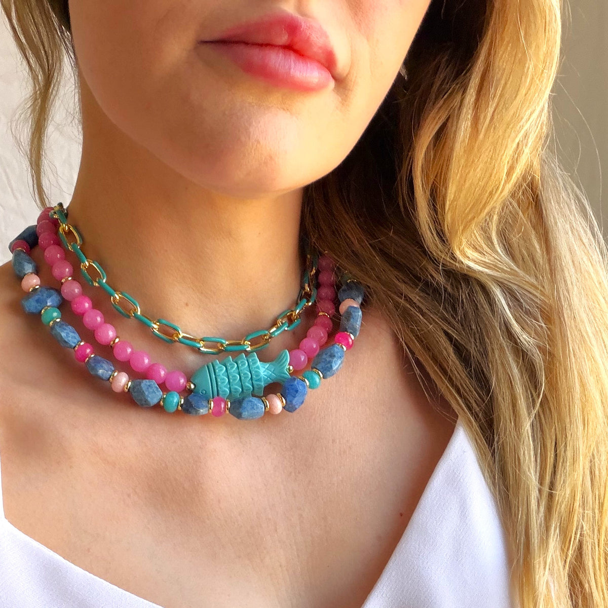 Essie Beaded Fish Necklace