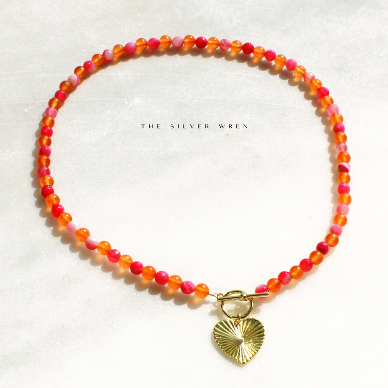 Pink & Orange Toggle Necklace