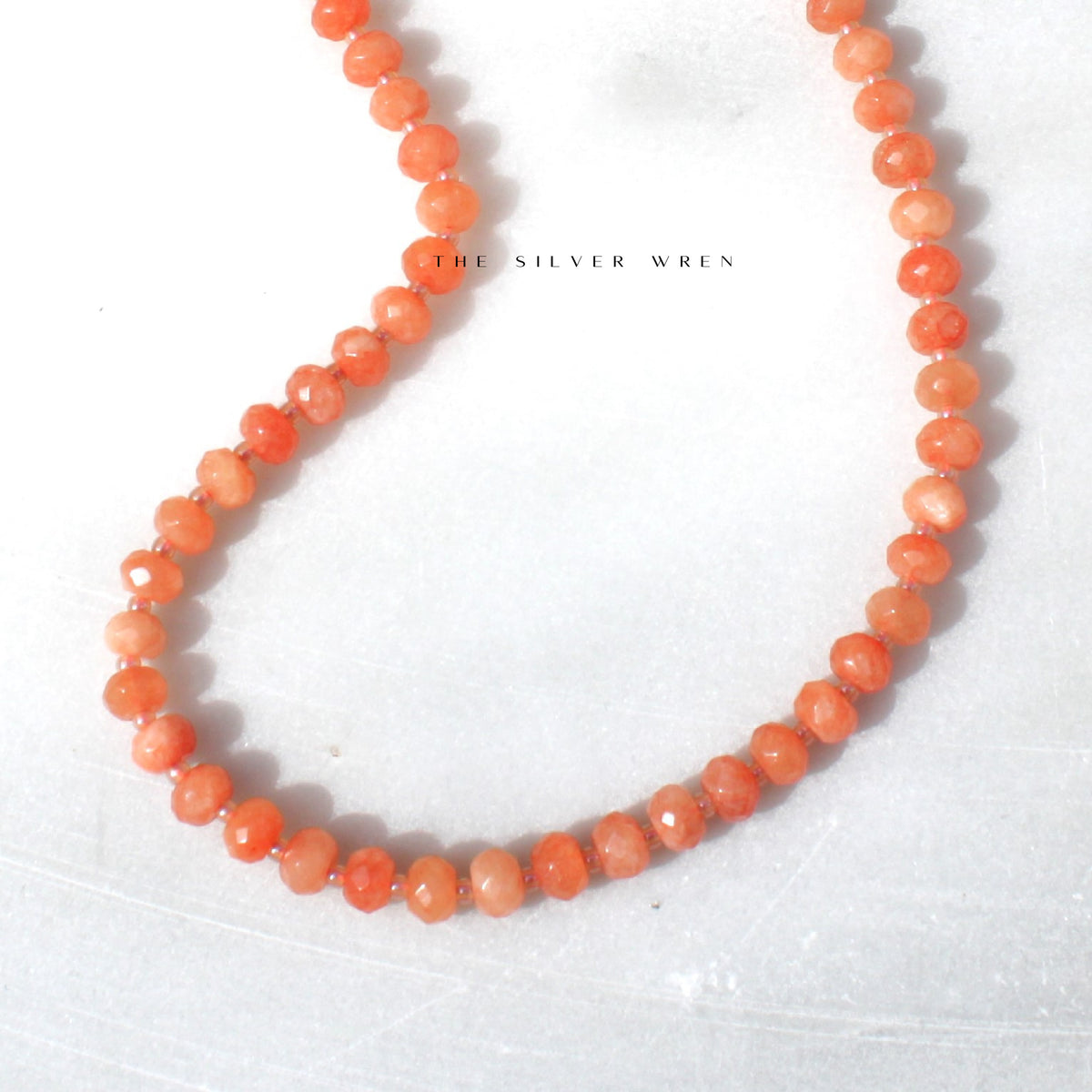 Tangerine Stone Candy Beaded Necklace
