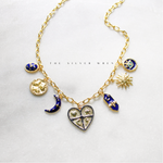 Navy Multi Charm Necklace