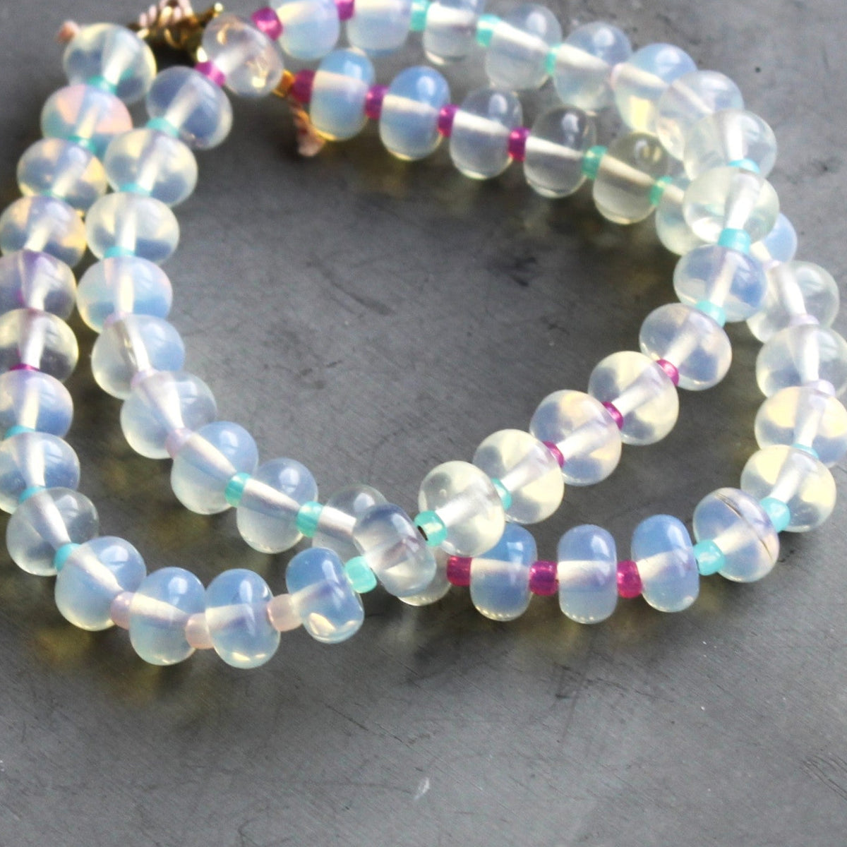 Coastal Stone Candy Beaded Necklace