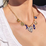 Navy Multi Charm Necklace