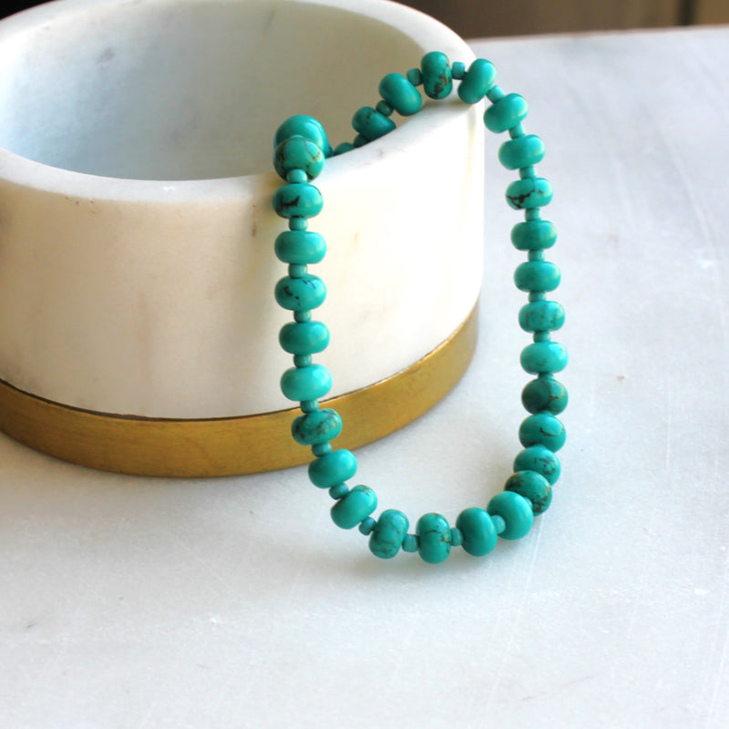 Moxie Candy Bead Turquoise Necklace