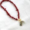 Red Coral & Fish Beaded Necklace