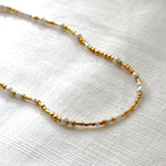 Gold & Pearl Unity Seed Bead Necklace