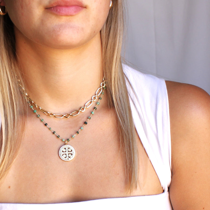Verde Luxe Emerald Rosary Necklace