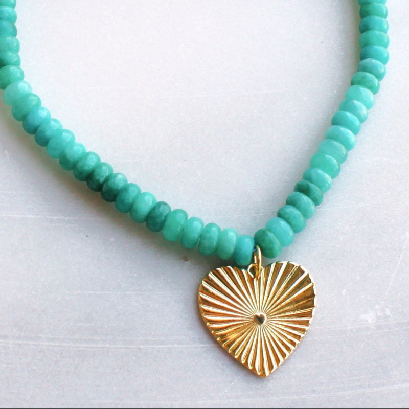 Sunrise Heart Beaded Necklace