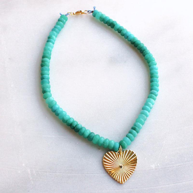 Sunrise Heart Beaded Necklace