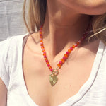 Pink & Orange Toggle Necklace
