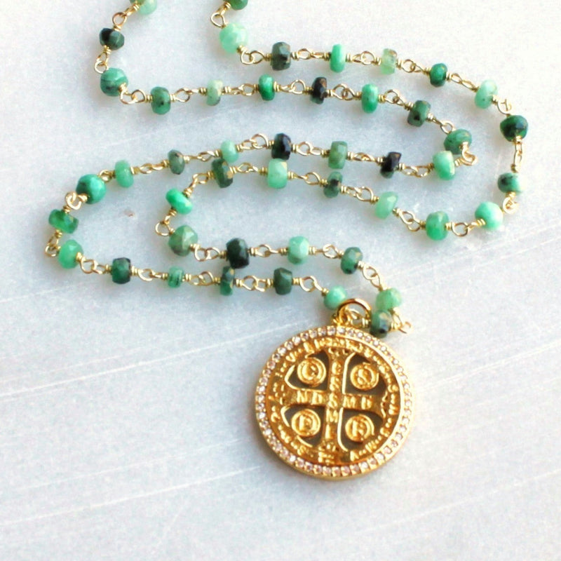 Verde Luxe Emerald Rosary Necklace