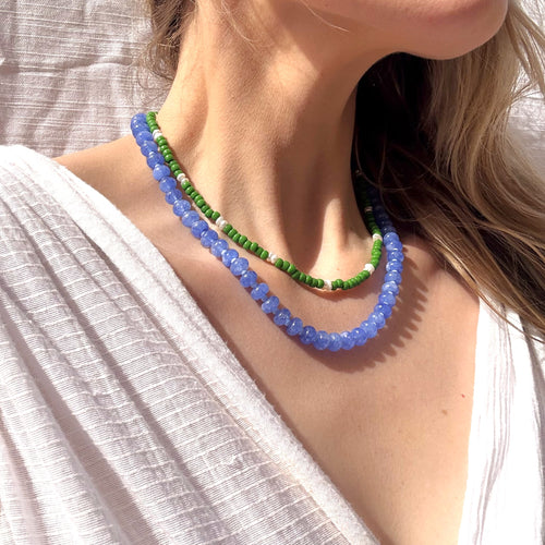 Kelly Green Beaded Necklace