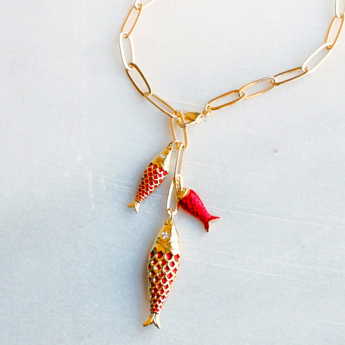 Lucky Catch Fish Pendant Necklace