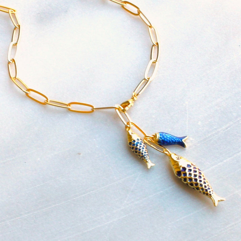Lucky Catch Fish Pendant Necklace