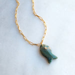 Large Gemstone Fish Pendant Necklace