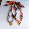 Bohemian Silk Scarf Heart Necklace