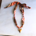 Bohemian Silk Scarf Heart Necklace