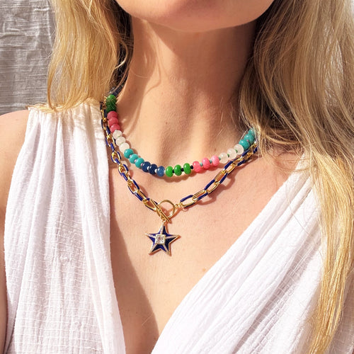 Resort Stone Candy Beaded Necklace