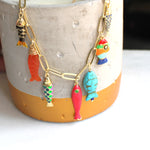Colorful Fish Charm Necklace